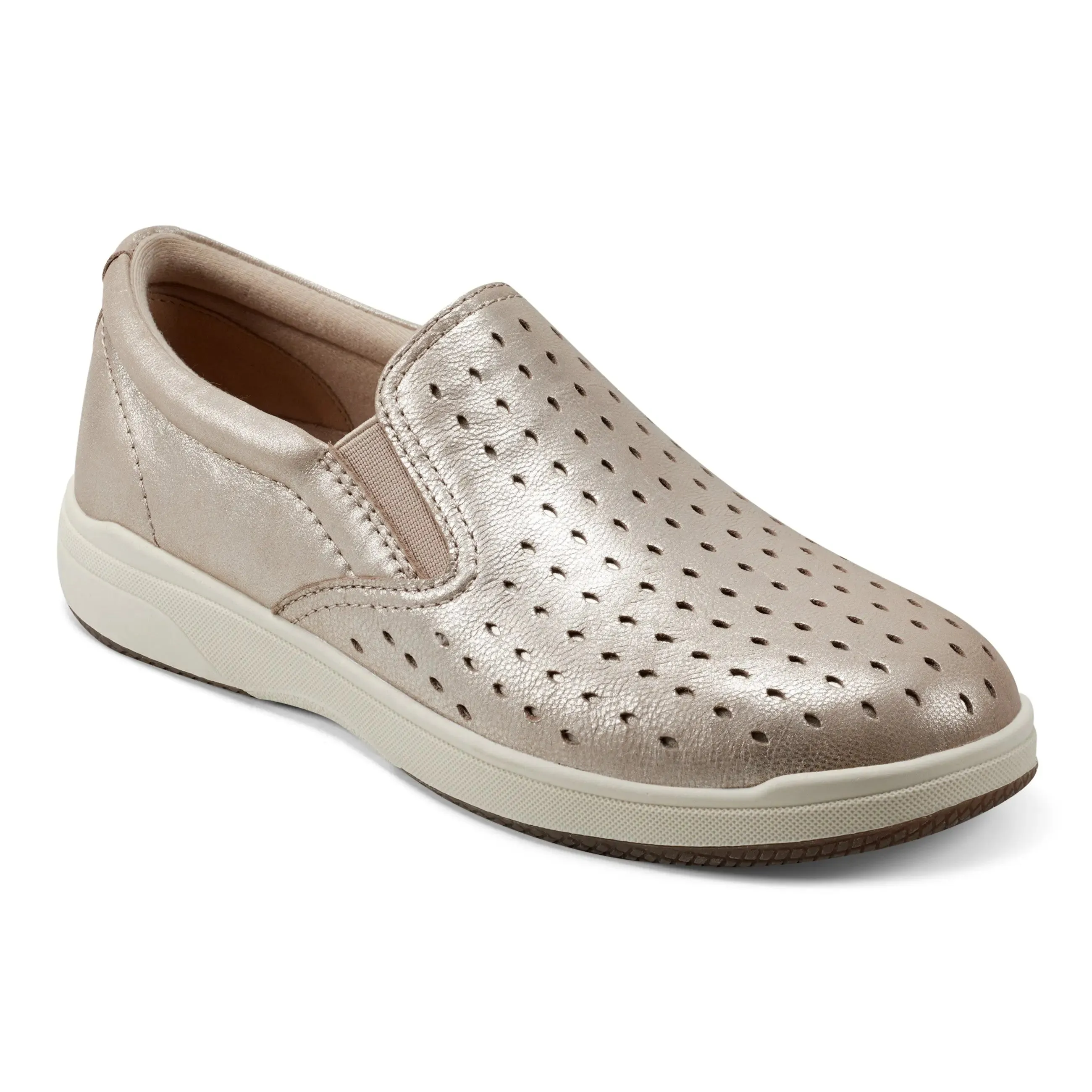 Nel Laser Cut Round Toe Casual Slip-on Sneakers